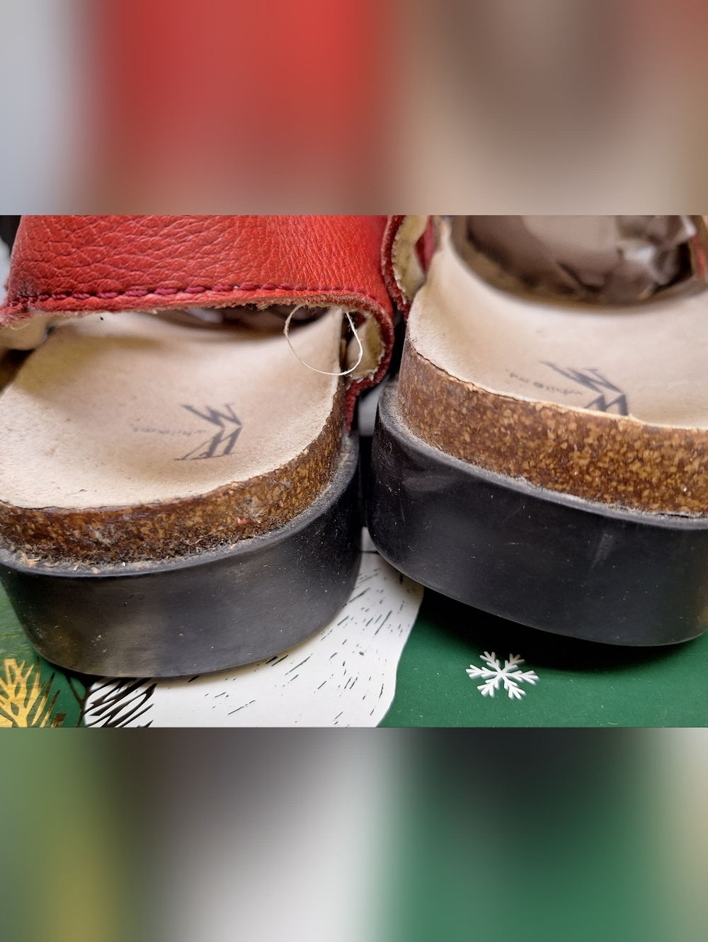 White MT LEATHER SANDALS, size 8 - Picture 4 of 7